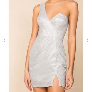 Sparkly Silver One-Shoulder Dress